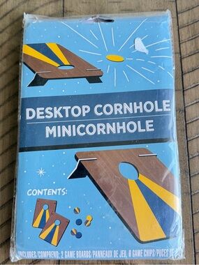 Desktop Cornhole Minigame - Blue and Yellow